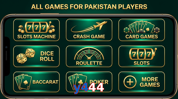 Main screen of Y444 games page for PK players